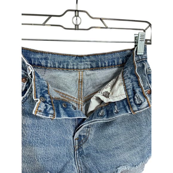 Levi Strauss 501 Button Fly Denim Cutoff Jean Shorts Size 25 Blue Casual Cotton - Picture 4 of 6